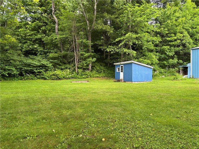 15 Water St, Worcester, NY 12197 - view of grassy yard with a shed