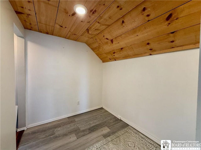 918 Crown St, Olean-City, NY 14760 - additional living space featuring vaulted ceiling, dark wood-style flooring, and wood ceiling