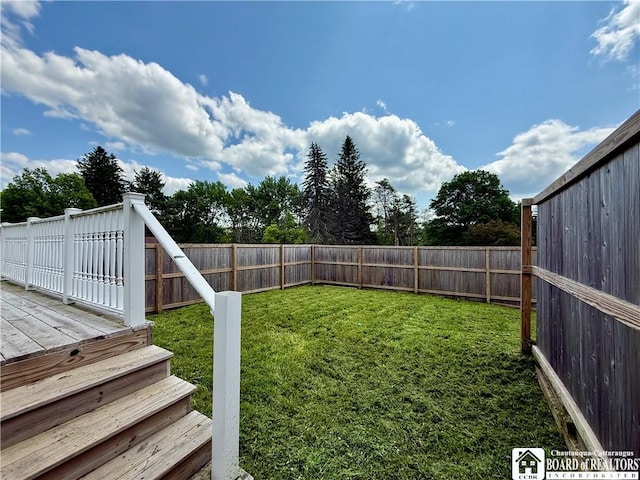 918 Crown St, Olean-City, NY 14760 - fenced backyard with a wooden deck