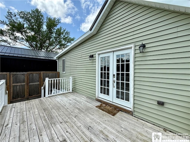 918 Crown St, Olean-City, NY 14760 - wooden terrace with french doors