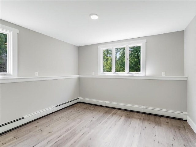 1333 Wayneport Rd, Macedon, NY 14502 - empty room featuring plenty of natural light, wood finished floors, and a baseboard radiator