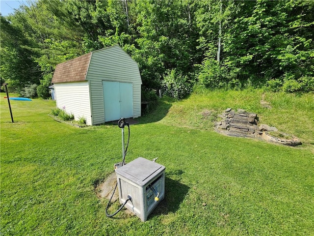 8637 State Route 415, Campbell, NY 14821 - view of grassy yard featuring a storage unit