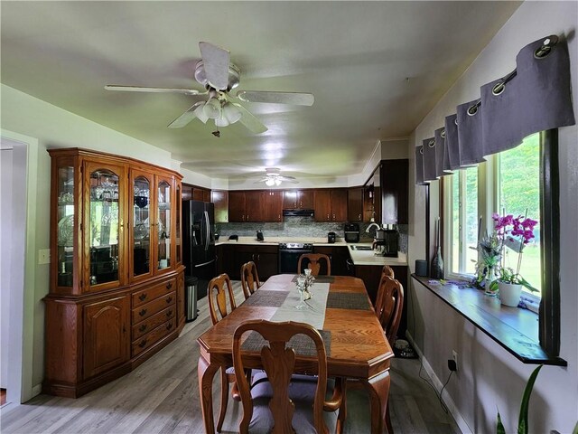 8637 State Route 415, Campbell, NY 14821 - dining room with light wood finished floors and ceiling fan