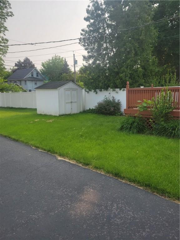 235 Congress Ave, Rochester, NY 14611 - view of yard with a shed and a deck