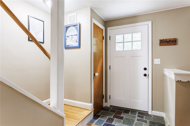 3389 Culver Rd, Irondequoit, NY 14622 - entryway with stone tile flooring and stairway