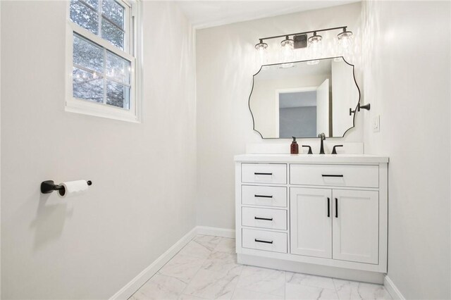 1A Salmon Run, Parma, NY 14468 - bathroom with marble look tiles and vanity
