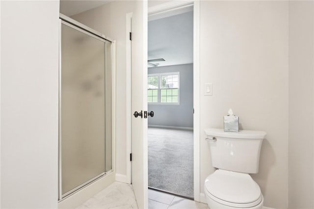 1A Salmon Run, Parma, NY 14468 - bathroom with a stall shower and marble look tiles