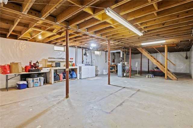 1372 Canandaigua Rd, Macedon, NY 14502 - unfinished basement with independent washer and dryer