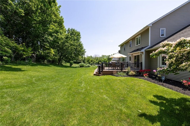 100 Broadmoor Trl, Perinton, NY 14450 - view of green lawn with a deck