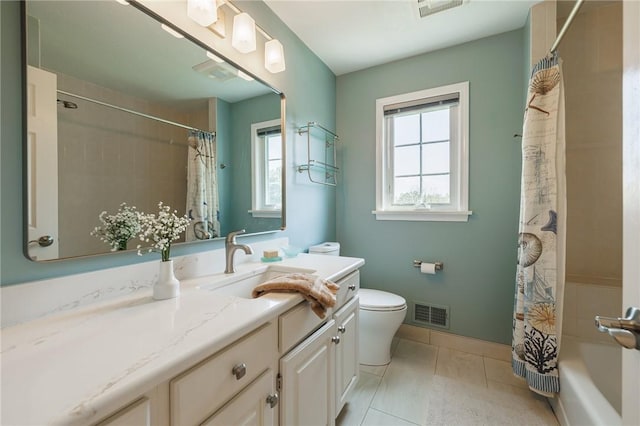 100 Broadmoor Trl, Perinton, NY 14450 - full bath with vanity, shower / bath combo, and tile patterned floors