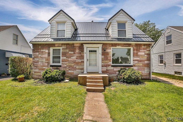 331 S Shore Blvd, Lackawanna, NY 14218 - view of front facade with stone siding and a front yard