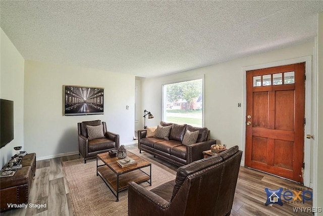 331 S Shore Blvd, Lackawanna, NY 14218 - living room featuring wood finished floors and a textured ceiling
