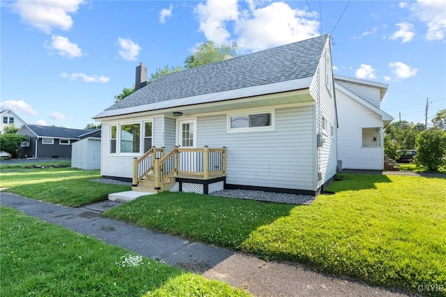 331 Darlington Rd, Syracuse, NY 13208 - bungalow-style home featuring a chimney, a front lawn, and roof with shingles