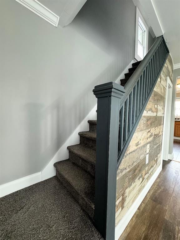207 Morrow St, Elmira-City, NY 14904 - staircase with wood finished floors and plenty of natural light