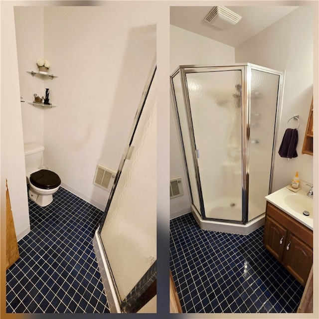 527 Harper Rd, Harpersfield, NY 13786 - bathroom with tile patterned floors, vanity, and a stall shower