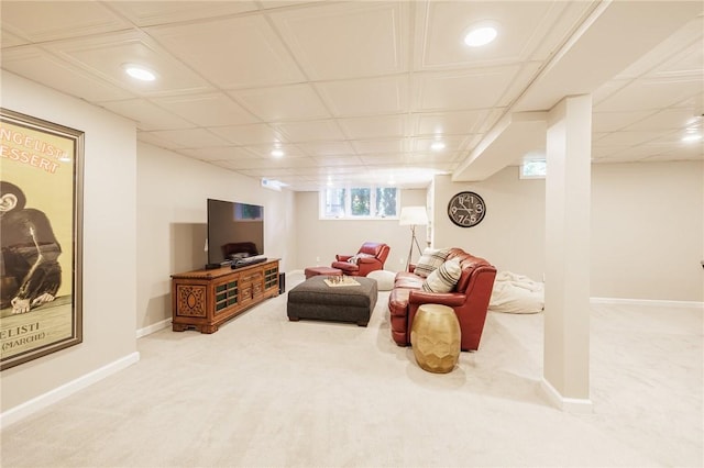 7974 Oak Brook Cir, Pittsford, NY 14534 - living area with carpet floors and recessed lighting