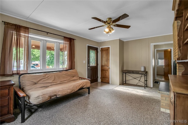 774 Loretta St, Tonawanda-Town, NY 14150 - living area with ornamental molding and a ceiling fan