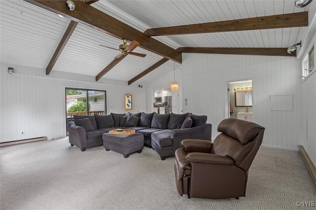 125 Huntshill Rd, Geddes, NY 13209 - carpeted living area with a ceiling fan and baseboard heating