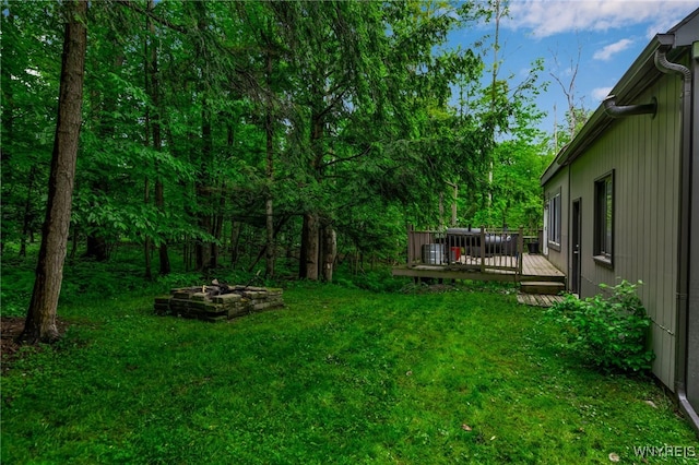 28 Woodstock Rd, Concord, NY 14069 - view of green lawn with a deck