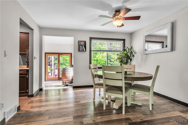 28 Woodstock Rd, Concord, NY 14069 - dining room with wood finished floors and ceiling fan