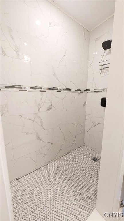 53 Utica St, Hamilton, NY 13346 - full bath featuring tiled shower and ornamental molding