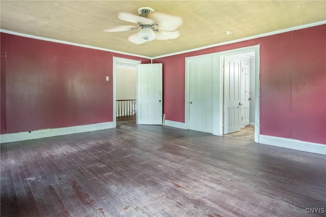 8367 S Main St, Le Ray, NY 13637 - spare room featuring wood finished floors, a ceiling fan, and crown molding