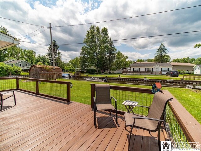 2389 Lakeside Dr, Busti, NY 14710 - wooden deck with a yard