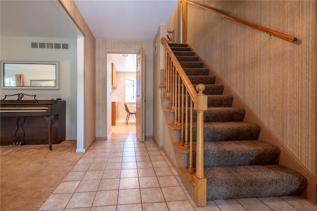 115 Crandon Way, Brighton, NY 14618 - staircase featuring wallpapered walls and tile patterned flooring