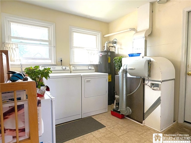 2411 Lakeside Dr, Busti, NY 14710 - laundry area with separate washer and dryer and water heater