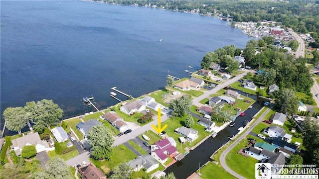 2411 Lakeside Dr, Busti, NY 14710 - aerial view of property's location with a nearby body of water and nearby suburban area