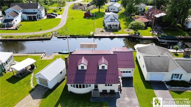 2411 Lakeside Dr, Busti, NY 14710 - aerial perspective of suburban area featuring a nearby body of water