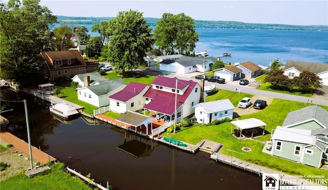2411 Lakeside Dr, Busti, NY 14710 - aerial perspective of suburban area featuring a nearby body of water
