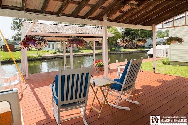 2411 Lakeside Dr, Busti, NY 14710 - dock with a deck with water view