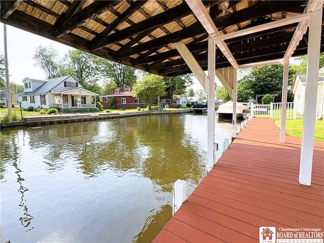 2411 Lakeside Dr, Busti, NY 14710 - dock area with a residential view and a water view