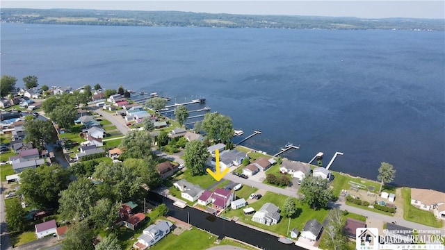 2411 Lakeside Dr, Busti, NY 14710 - aerial overview of property's location with a large body of water and nearby suburban area