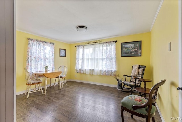 7118 Glass Factory Rd, Trenton, NY 13354 - sitting room featuring ornamental molding and dark wood-type flooring
