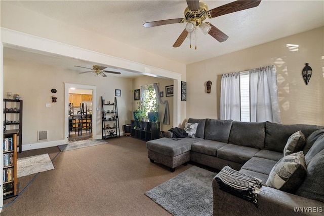 2320 Niagara St, Niagara Falls, NY 14303 - living room featuring ceiling fan and carpet flooring