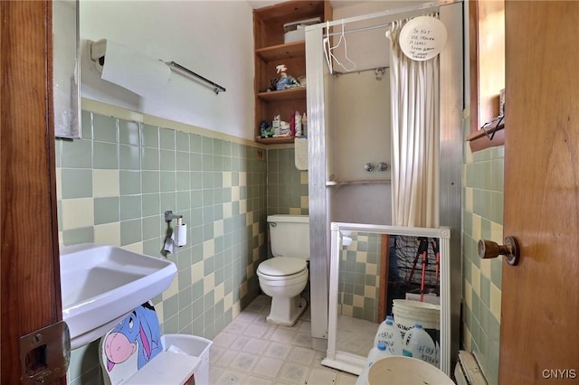 797 Hicks Rd, Warren, NY 13407 - half bathroom featuring toilet and tile walls