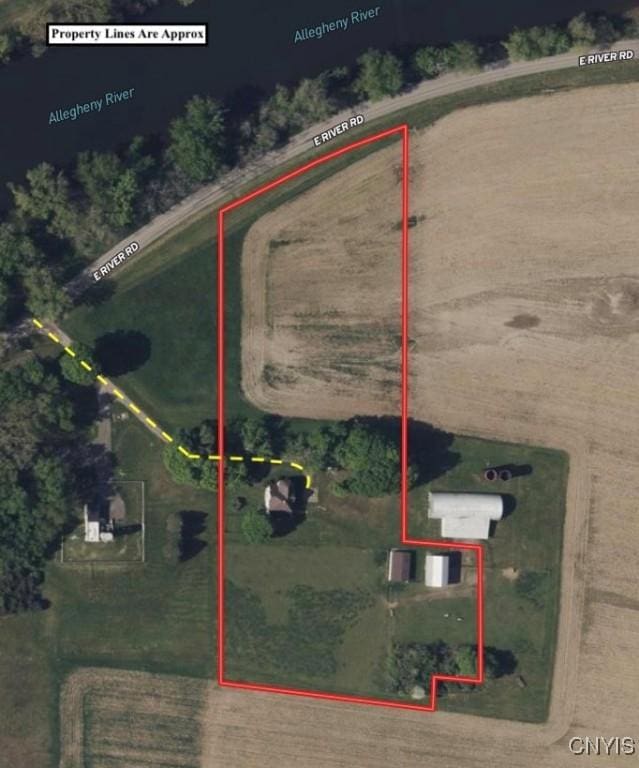 1902 E River Rd, Olean-Town, NY 14760 - map / location with property boundaries highlighted