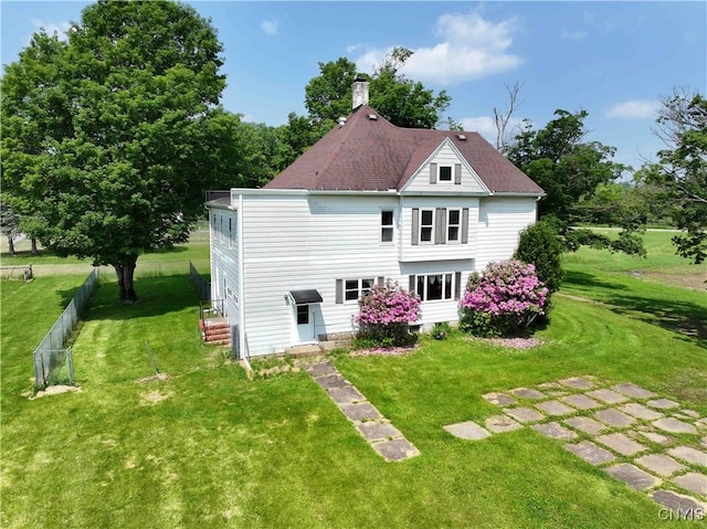 1902 E River Rd, Olean-Town, NY 14760 - rear view of property featuring a chimney and entry steps
