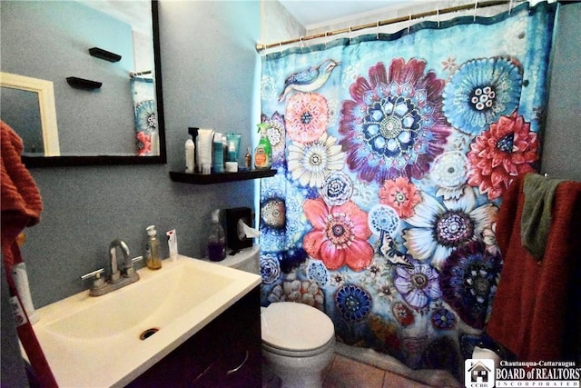 46 Pardee Ave, Jamestown, NY 14701 - bathroom with vanity and a shower with shower curtain