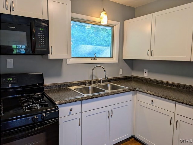 6 Cotty Dr, Dewitt, NY 13057 - kitchen featuring black appliances, white cabinets, and dark countertops