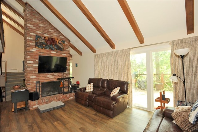 106 Weston Ln, Erwin, NY 14870 - living area with wood finished floors and a fireplace