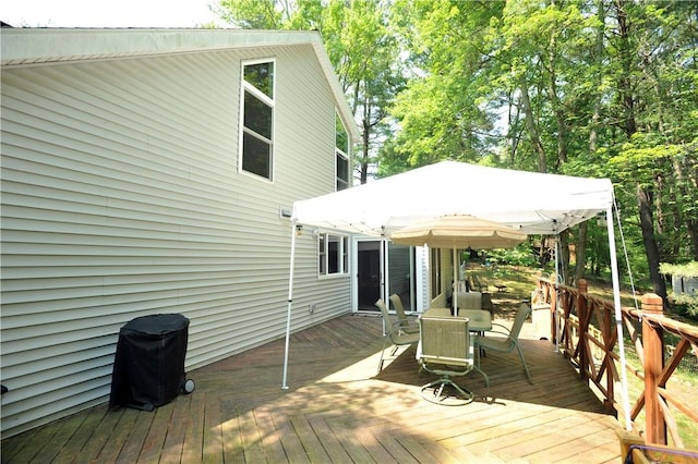 106 Weston Ln, Erwin, NY 14870 - wooden terrace with outdoor dining space