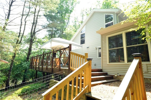 106 Weston Ln, Erwin, NY 14870 - wooden terrace with stairs