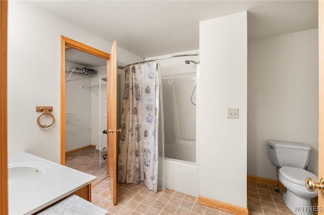 6 Hedge Ln, Lancaster, NY 14086 - bathroom with vanity, shower / tub combo, and a walk in closet