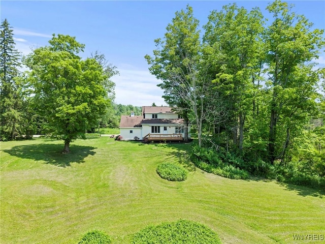 10400 Springville Boston Rd, Concord, NY 14141 - view of green lawn featuring a deck
