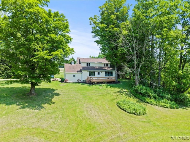 10400 Springville Boston Rd, Concord, NY 14141 - view of green lawn featuring a deck