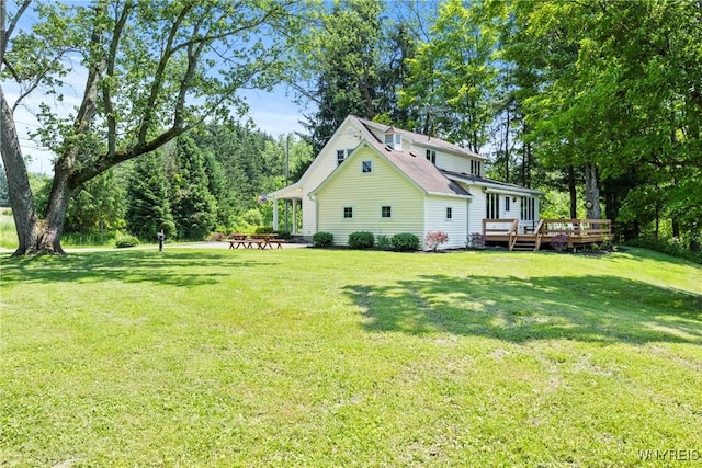 10400 Springville Boston Rd, Concord, NY 14141 - view of grassy yard featuring a deck