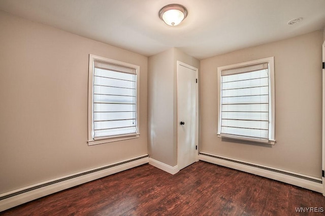235 Koenig Rd, Tonawanda-Town, NY 14150 - spare room with a baseboard heating unit and dark wood-style floors